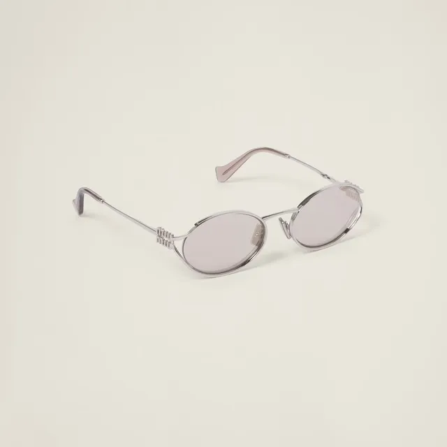 Miu Miu OMU52YS Gafas de sol de marco metálico oval 7