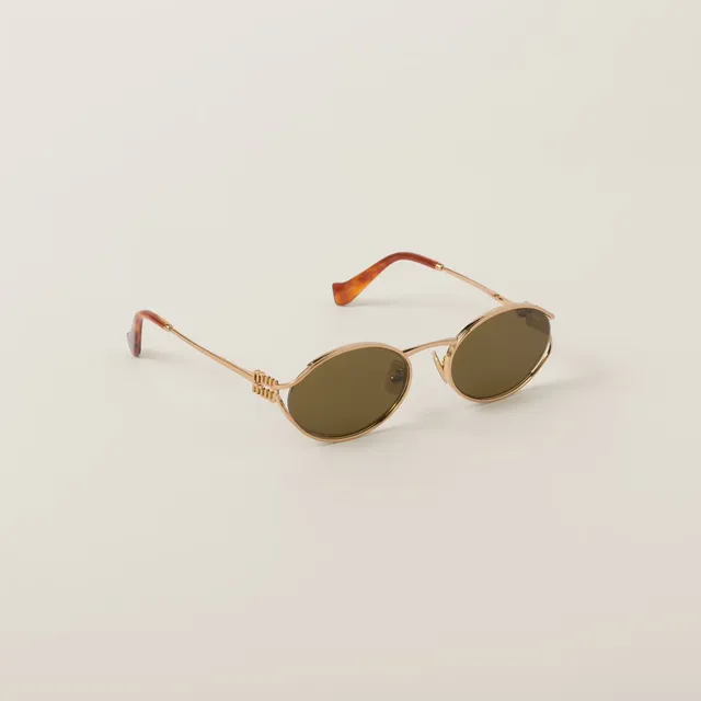 Miu Miu OMU52YS Gafas de sol de marco metálico oval 8