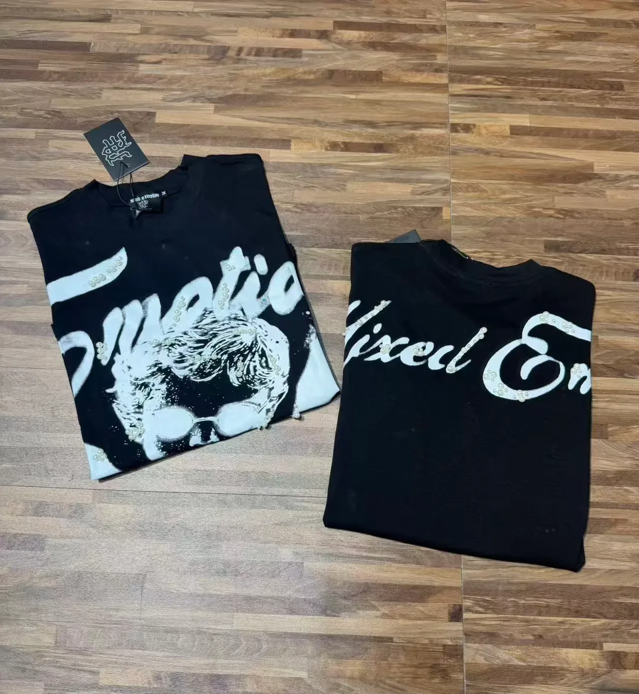 Mixed Emotion Emotion Angel Graphic Print Black T-Shirt 2