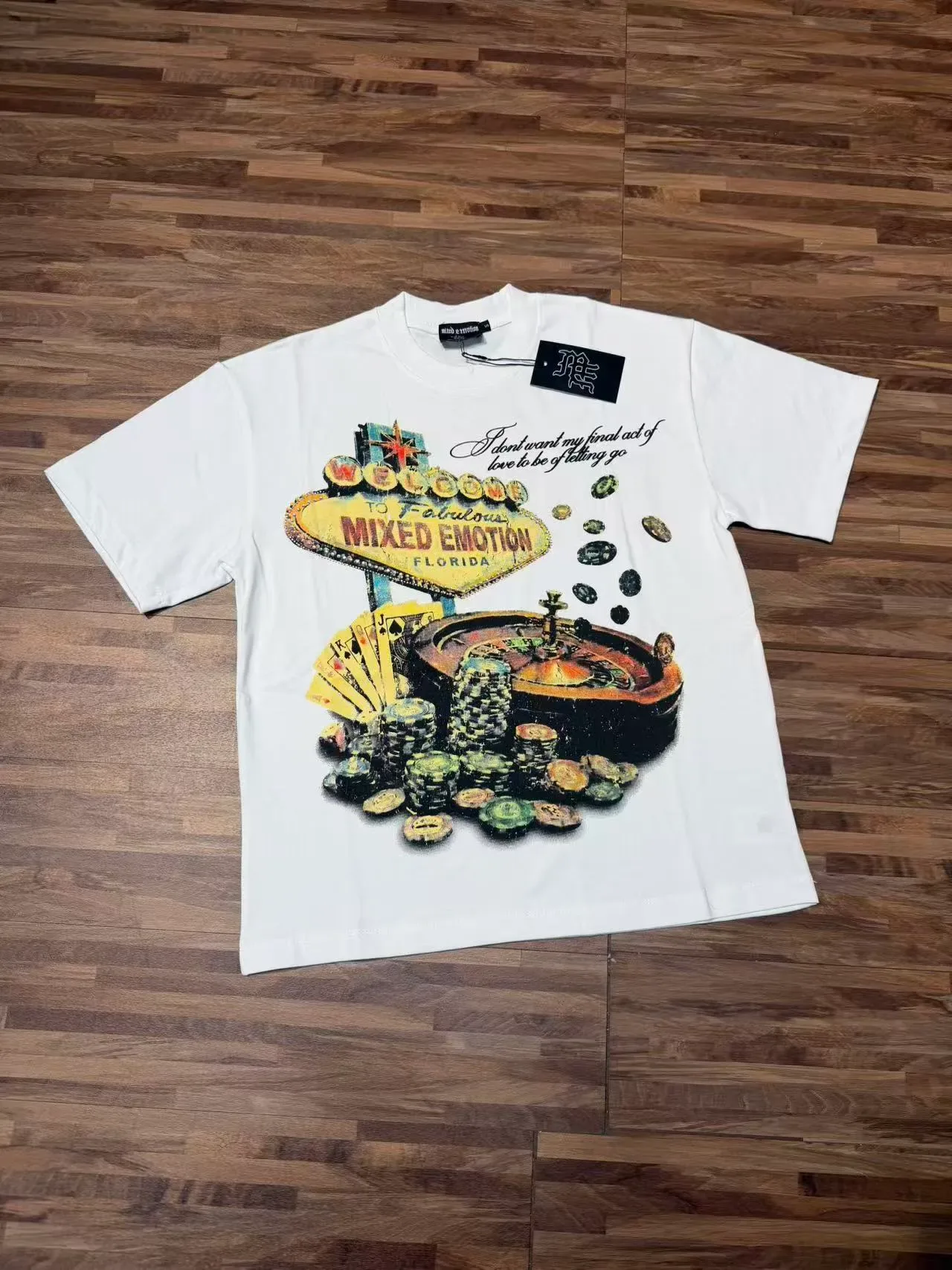 Mixed Emotion Graphic-Print Oversized White T-Shirt 3