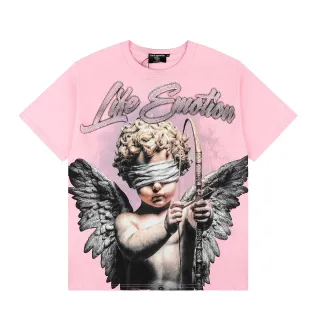 Mixed Emotion Life Emotion Graphic Print Pink T-Shirt