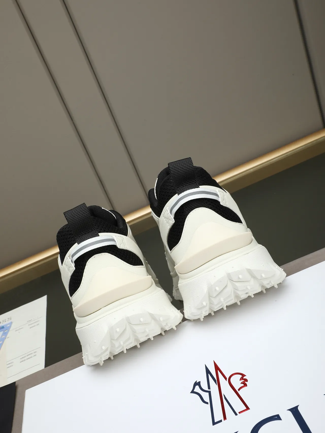 Moncler White Black Sole Mesh-and-Synthetic Upper Chunky Sneakers 3