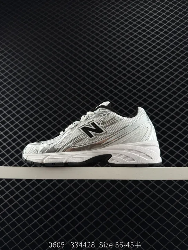 New Balance 740 Series Tênis Lifestyle Retro Branco e Preto 5