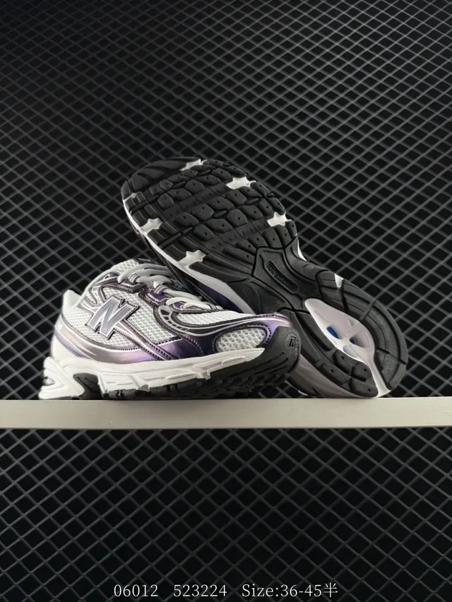 New Balance 740 Branco Roxo Retrô Corredor Estilo de Vida Tênis 2