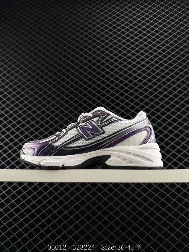 New Balance 740 Branco Roxo Retrô Corredor Estilo de Vida Tênis 6
