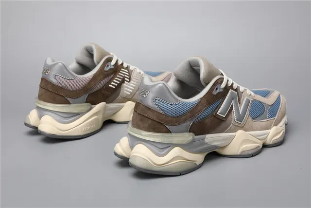 New Balance 9060 Beige Brown Blue Lifestyle Sneakers 3