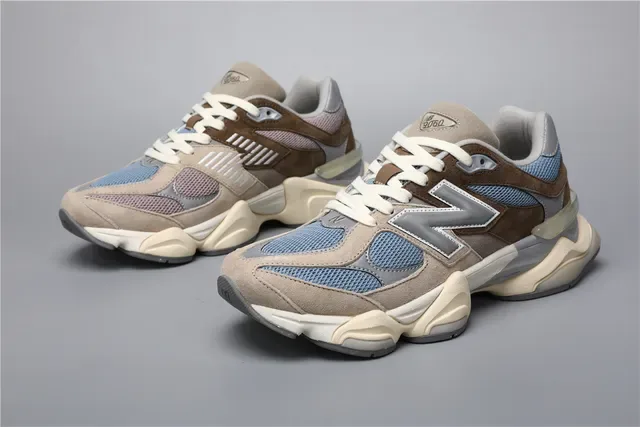 New Balance 9060 Beige Brown Blue Lifestyle Sneakers 5