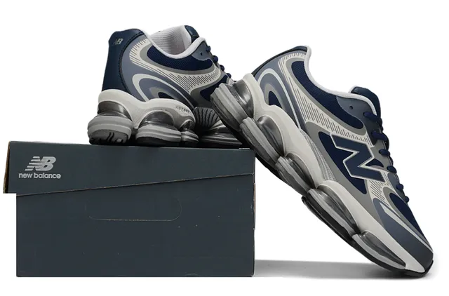 New Balance 9060 Navy and Gray Running Shoes 6