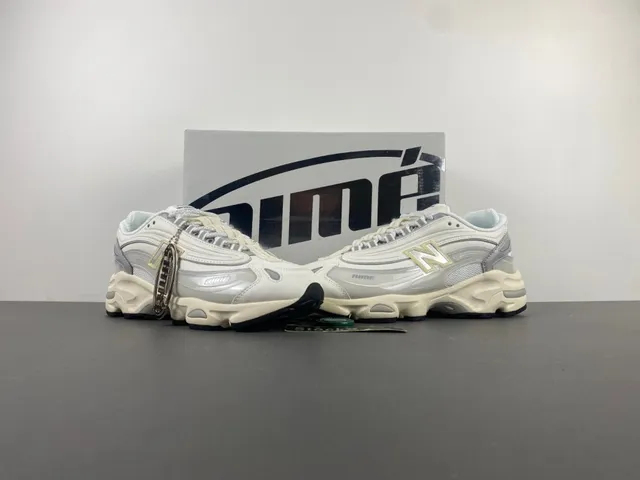 New Balance 9060 Off-White and Gray Chunky Sneakers 13