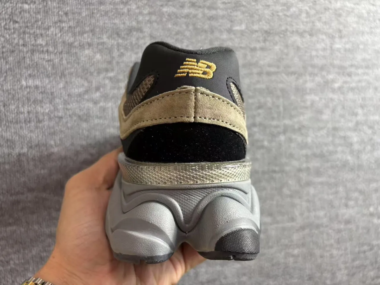 New Balance 9060 Olive Brown Beige Chunky Sneakers 2