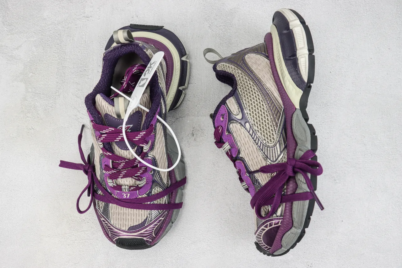 New Balance 9060 Purple Beige Multi-Layered Midsole Mesh And Synthetic Overlay Construction Chunky Sneakers 3