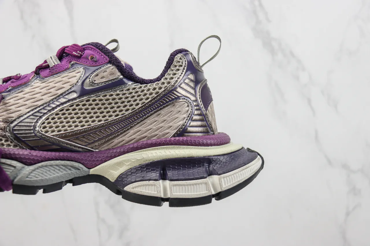 New Balance 9060 Purple Beige Multi-Layered Midsole Mesh And Synthetic Overlay Construction Chunky Sneakers 7