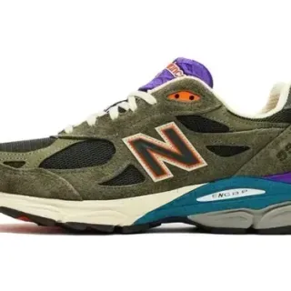New Balance 990 Olive Green Purple Teal 生活方式运动鞋