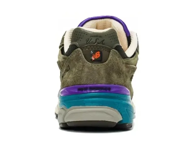New Balance 990 Olive Green Purple Teal tênis lifestyle 3