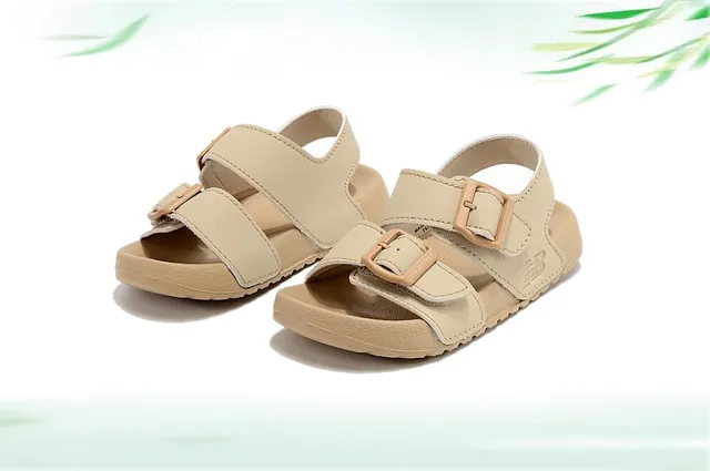 New Balance Black Beige Two-Strap Adjustable Buckle Casual Sandals 11