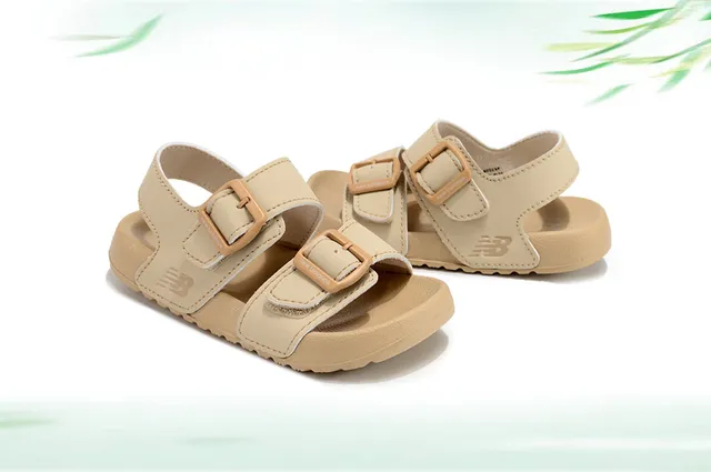 New Balance Black Beige Two-Strap Adjustable Buckle Casual Sandals 13