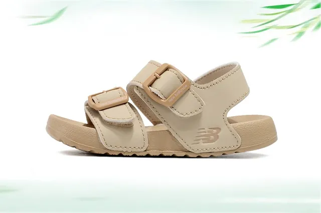 New Balance Black Beige Two-Strap Adjustable Buckle Casual Sandals 15