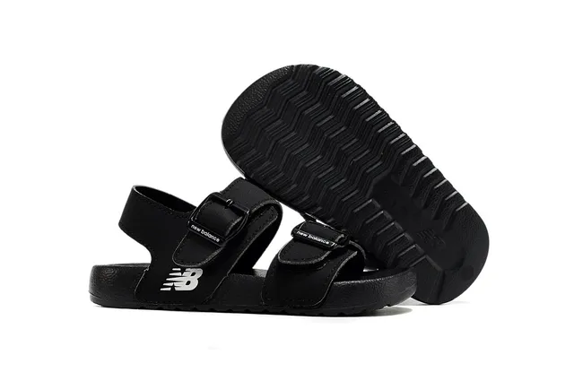 New Balance Black Beige Two-Strap Adjustable Buckle Casual Sandals 21