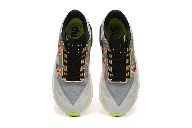 New Balance FuelCell Elite رمادي أسود شبكة مصممة وسيط هندسي أحذية جري 2
