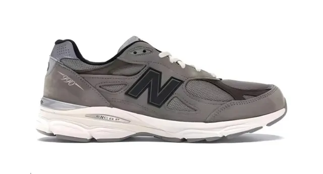 New Balance Gris Negro Capa Superior De Ante Y Malla En Capas 'N' Logo Zapatos De Running 3