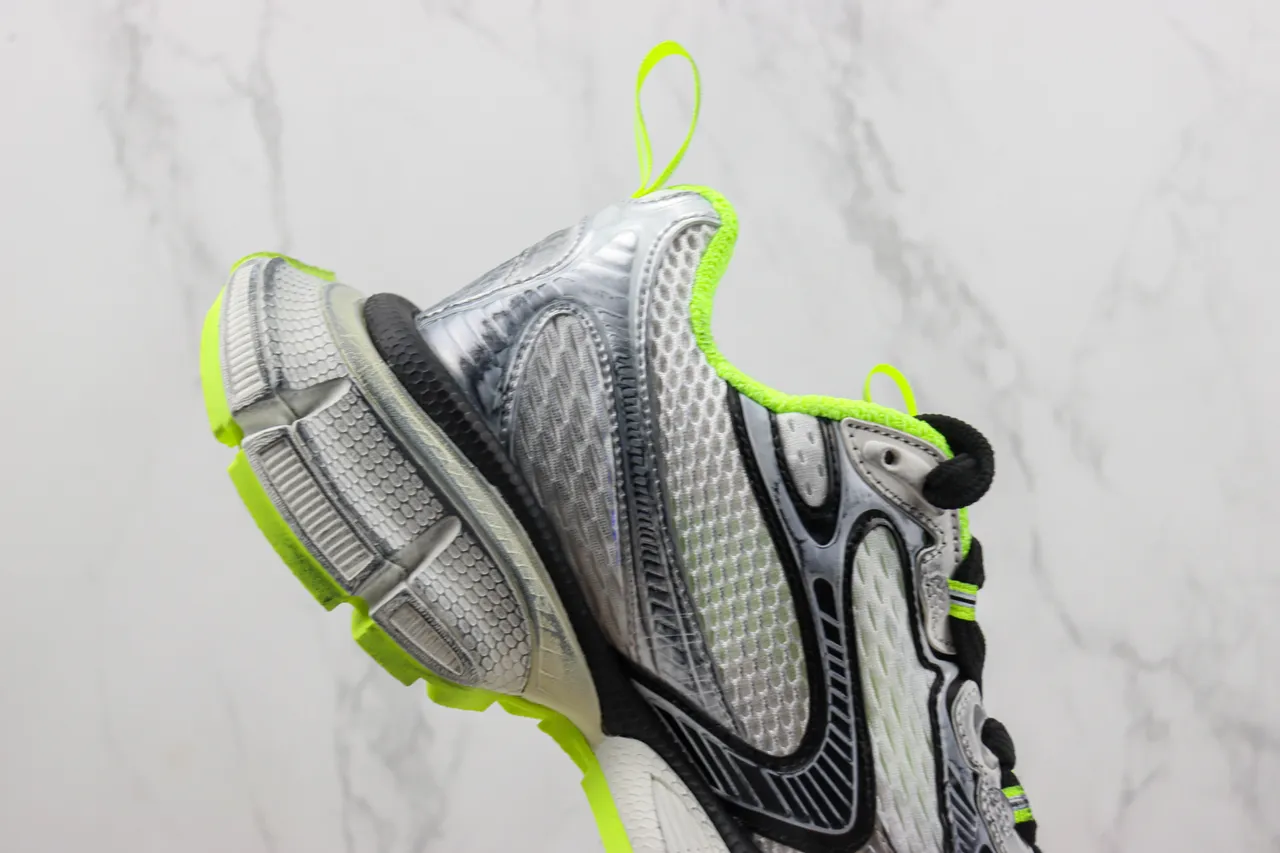 New Balance Gray Yellow Sculpted Midsole Mesh And Synthetic Overlay Construction Chunky Sneakers 5