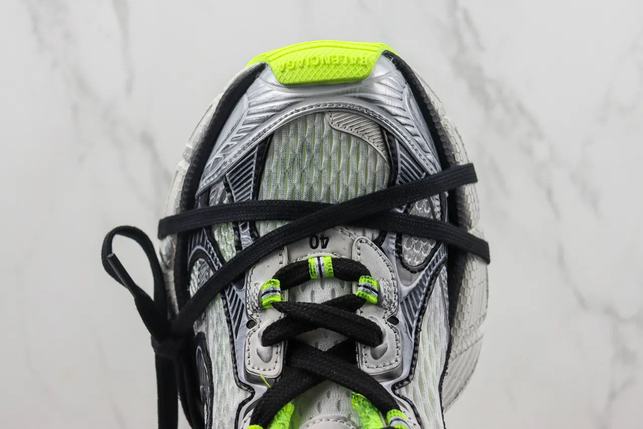 New Balance Gray Yellow Sculpted Midsole Mesh And Synthetic Overlay Construction Chunky Sneakers 6