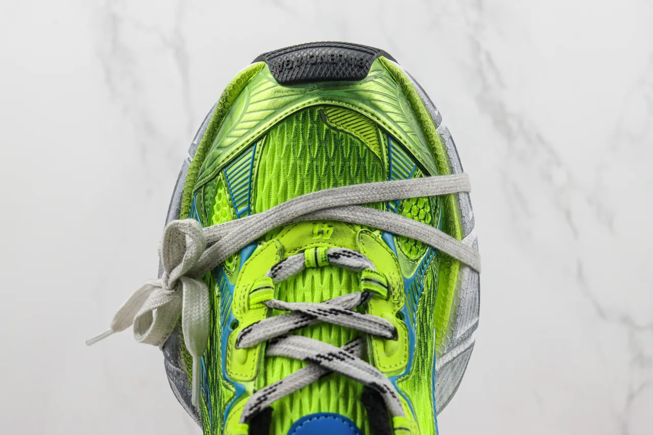 New Balance Green Blue Neon Lime Mesh Upper Cyan Synthetic Overlays Chunky Sneakers 6
