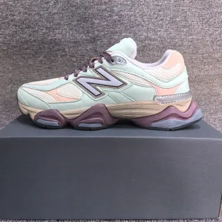 New Balance 绿色紫色分层中底混合材质鞋面厚底运动鞋