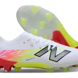 New Balance White Red Low-Cut Knit Upper Firm-Ground Soccer Shoes