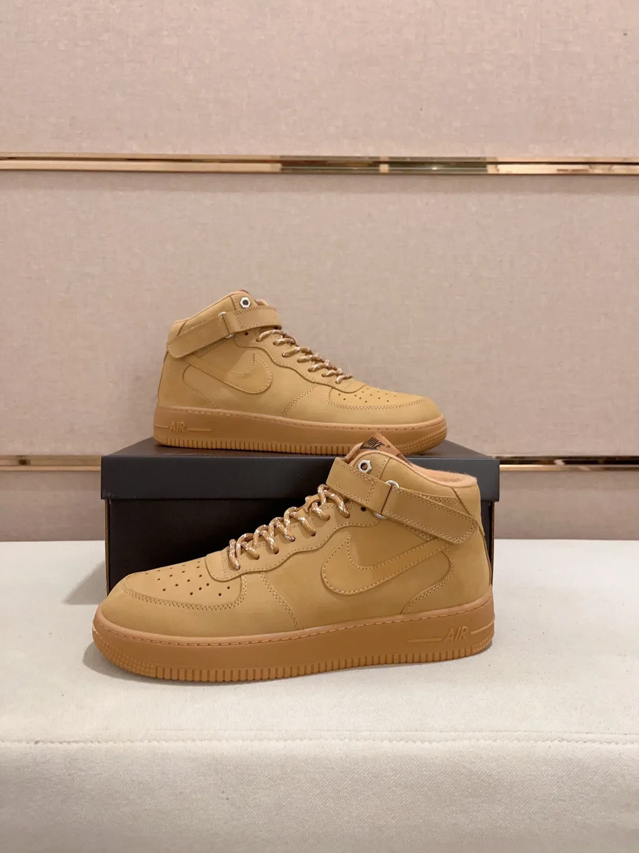 Nike Air Force 1 High Utility Tan Lifestyle Sneakers 5