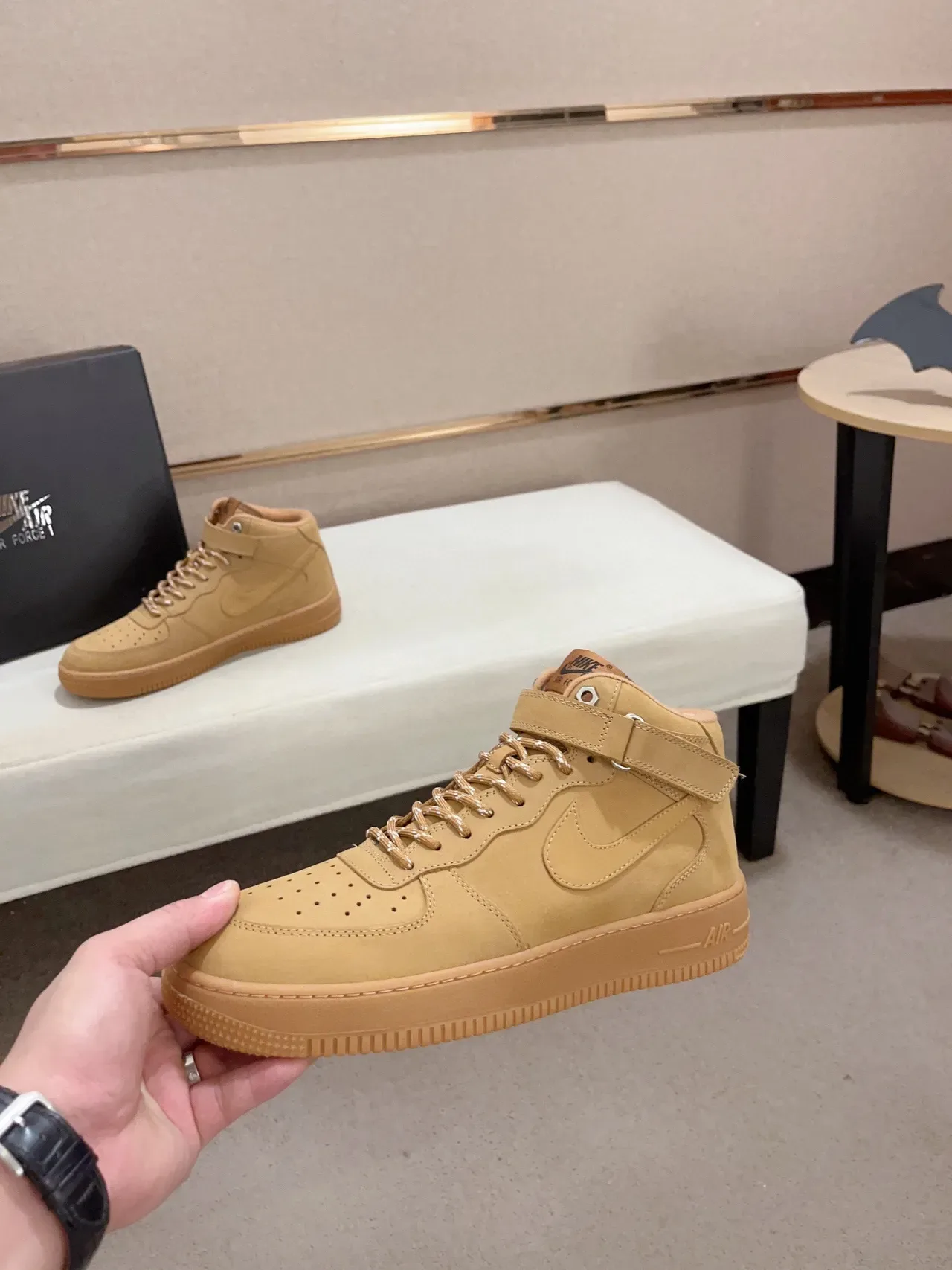 Nike Air Force 1 High Utility Tan Lifestyle Sneakers 9