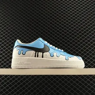 Nike Air Force 1 Low تأثير التنقيط الأزرق حذاء رياضي أسلوب حياة