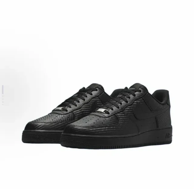 Nike Air Force 1 Monochromatic Black Lifestyle Sneakers 4