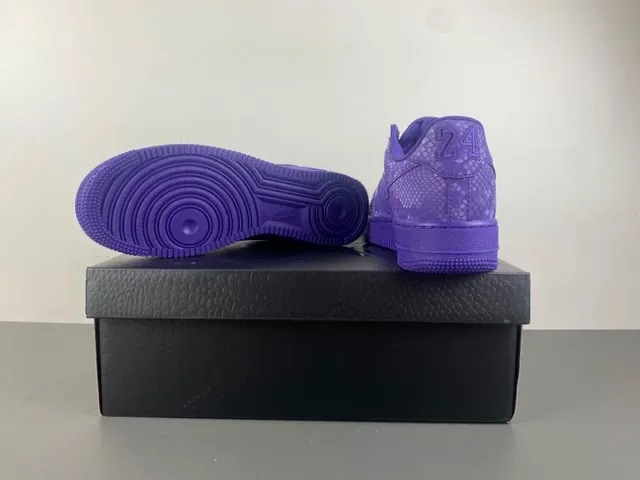 Nike Air Force 1 Purple Snake-Texture Lifestyle Sneakers 16