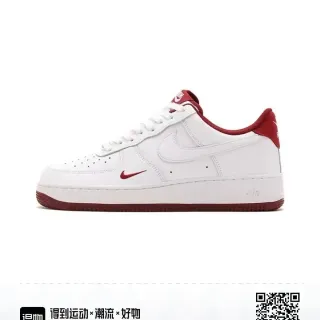 Nike Air Force 1 White and Red أحذية أسلوب حياة رياضية