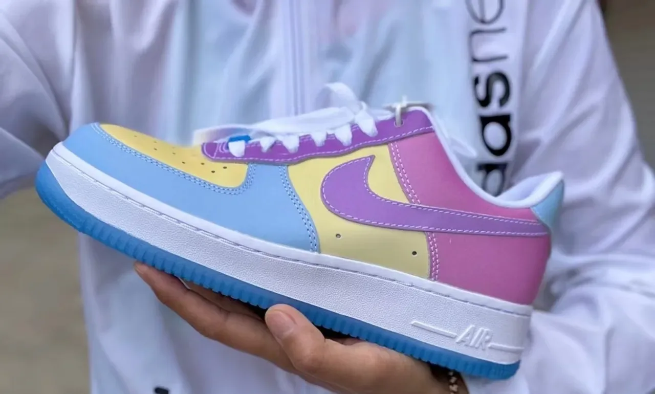 Nike Air Force 1 أبيض باستيل لافندر أخضر فاتح أزرق أسلوب حياة حذاء رياضي 4