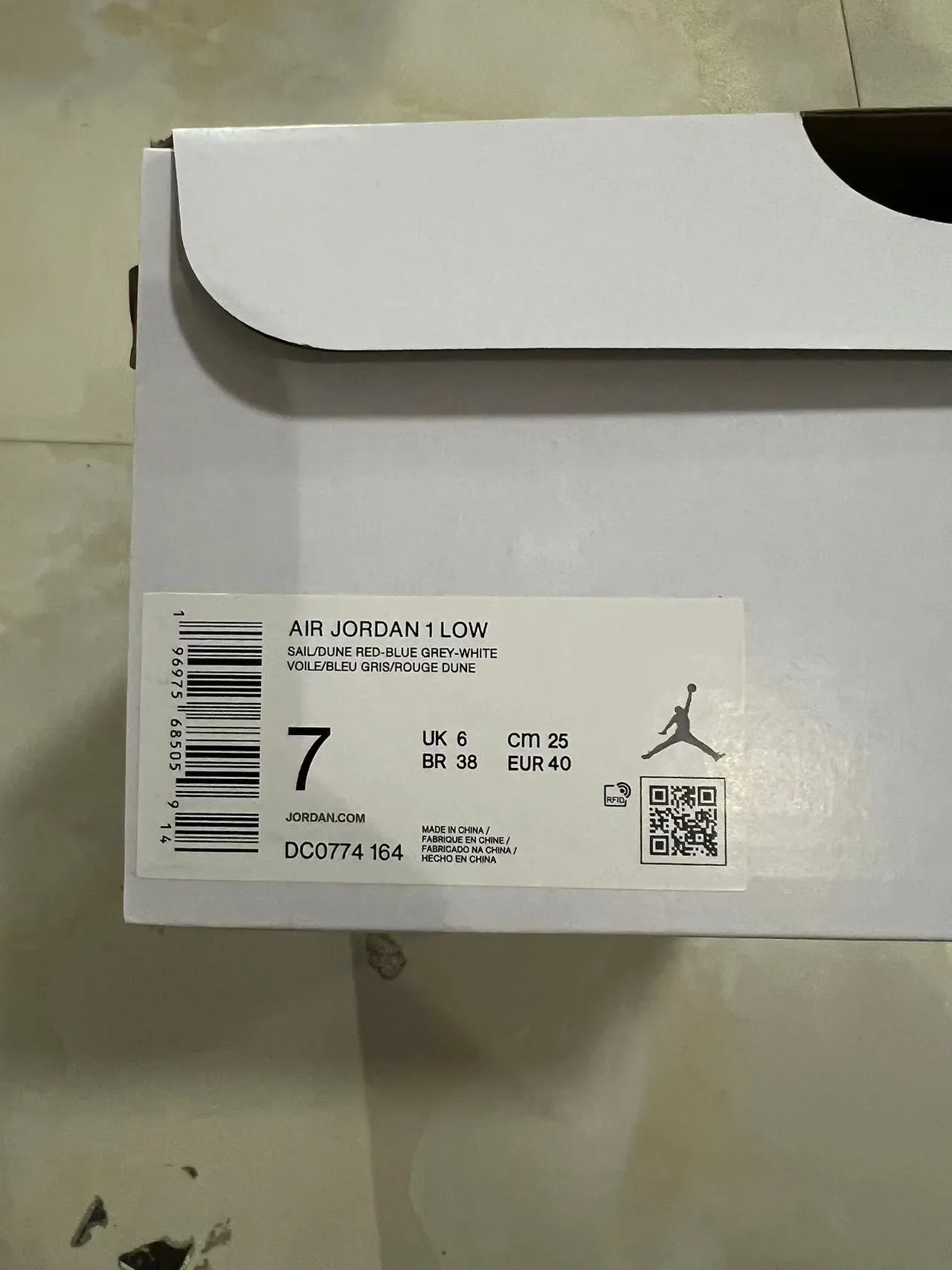Nike Air Jordan 1 Low Light Blue and Cream Lifestyle Sneakers 9