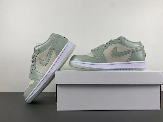 Nike Air Jordan 1 Low Mint Green Lifestyle Sneakers 14