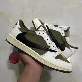 耐克 Air Jordan 1 Low 橄榄绿 白 黑 生活方式运动鞋