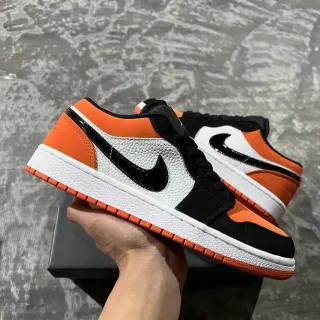 Nike Air Jordan 1 Low برتقالي أسود أبيض حذاء أسلوب حياة