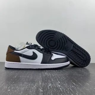 Nike Air Jordan 1 Low أبيض أسود بني أحذية أسلوب حياة