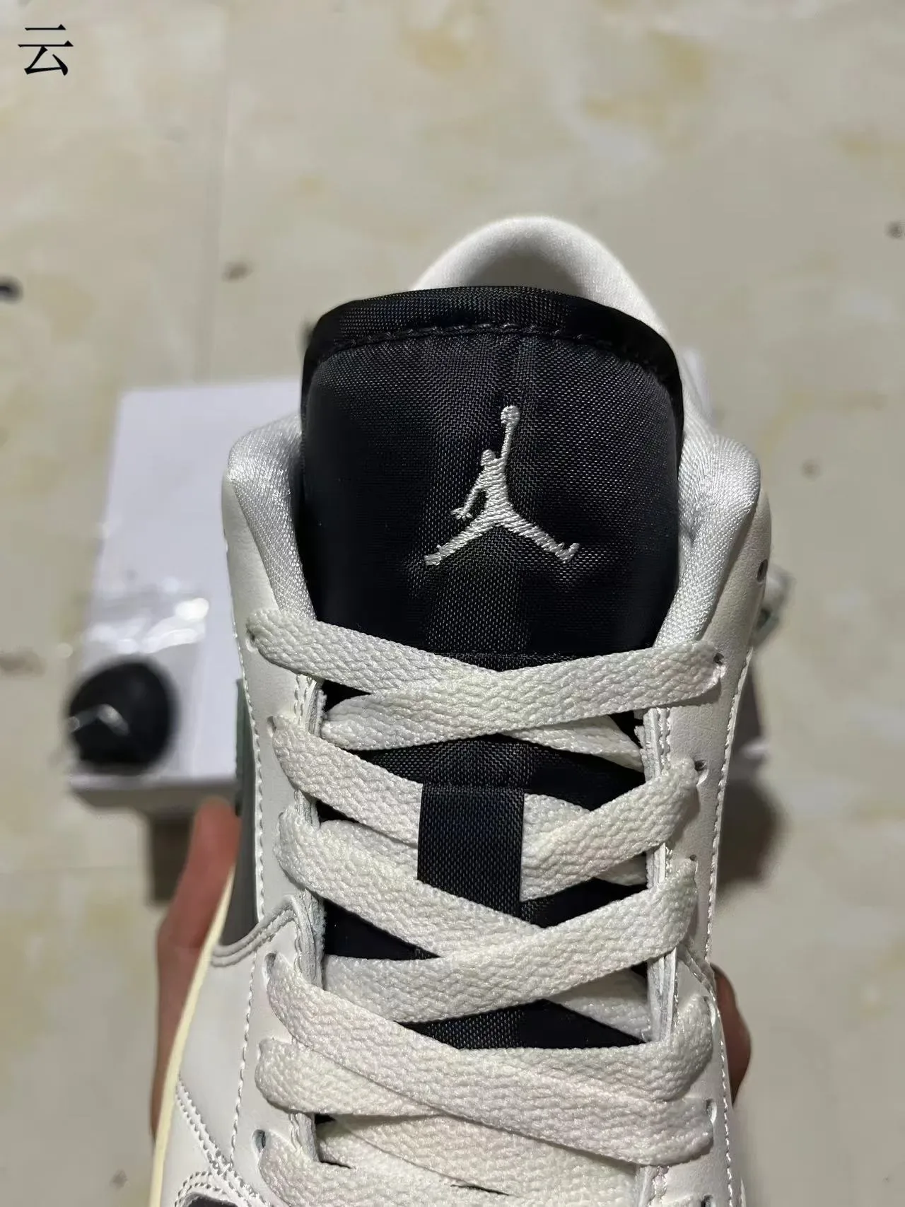 Nike Air Jordan 1 Low White Black Sage Green Lifestyle Sneakers 5