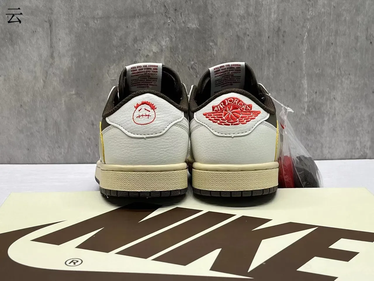 Nike Air Jordan 1 Low White Brown Layered Leather Lifestyle Sneakers 6
