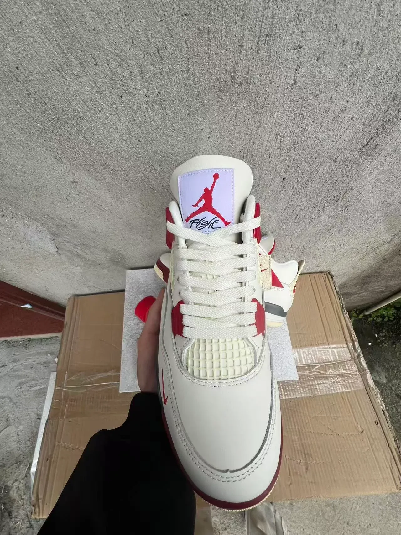 Nike Air Jordan 4 White Red Basketball Shoes 2