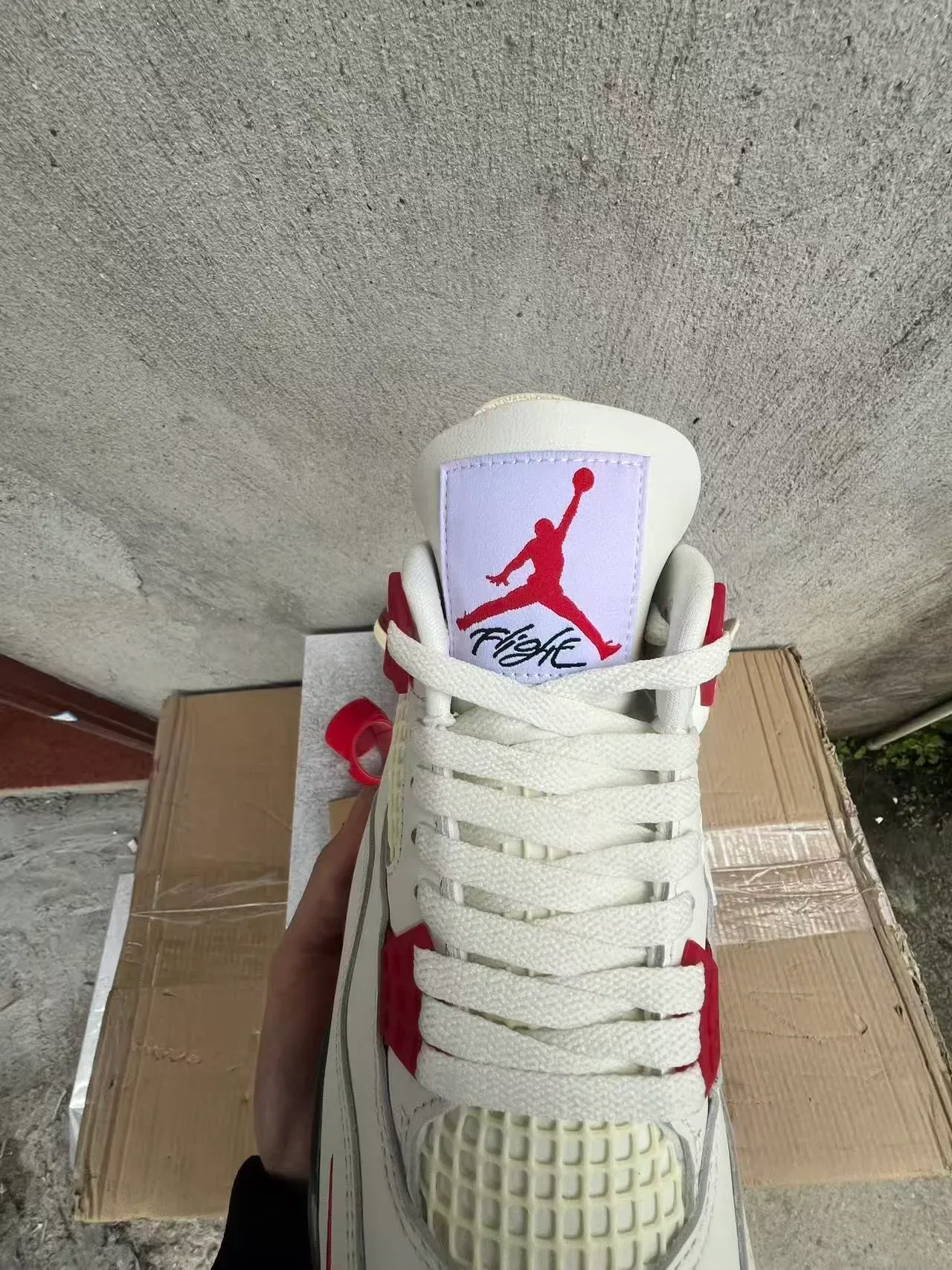 Nike Air Jordan 4 White Red Basketball Shoes 3
