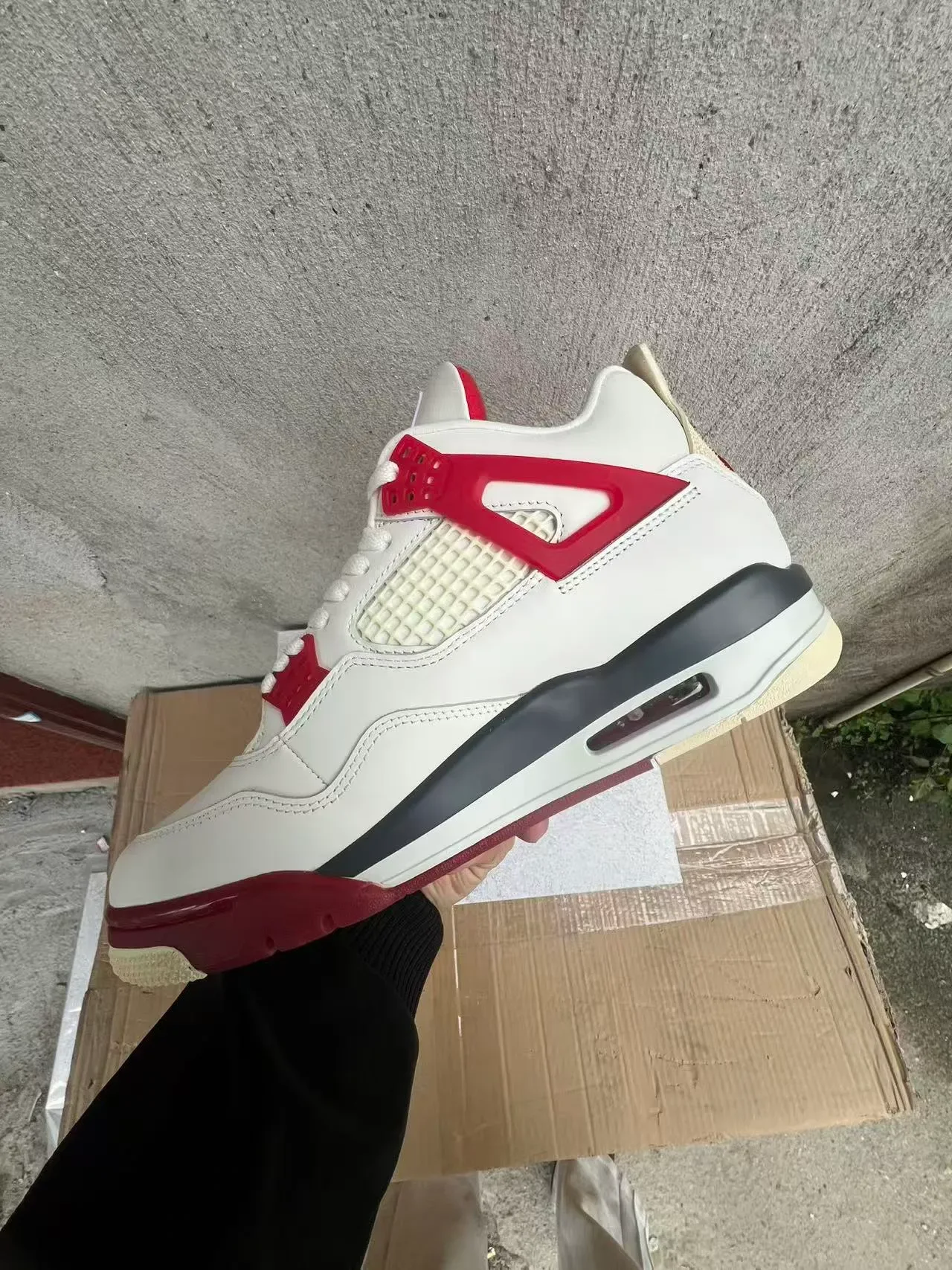 Nike Air Jordan 4 White Red Basketball Shoes 4