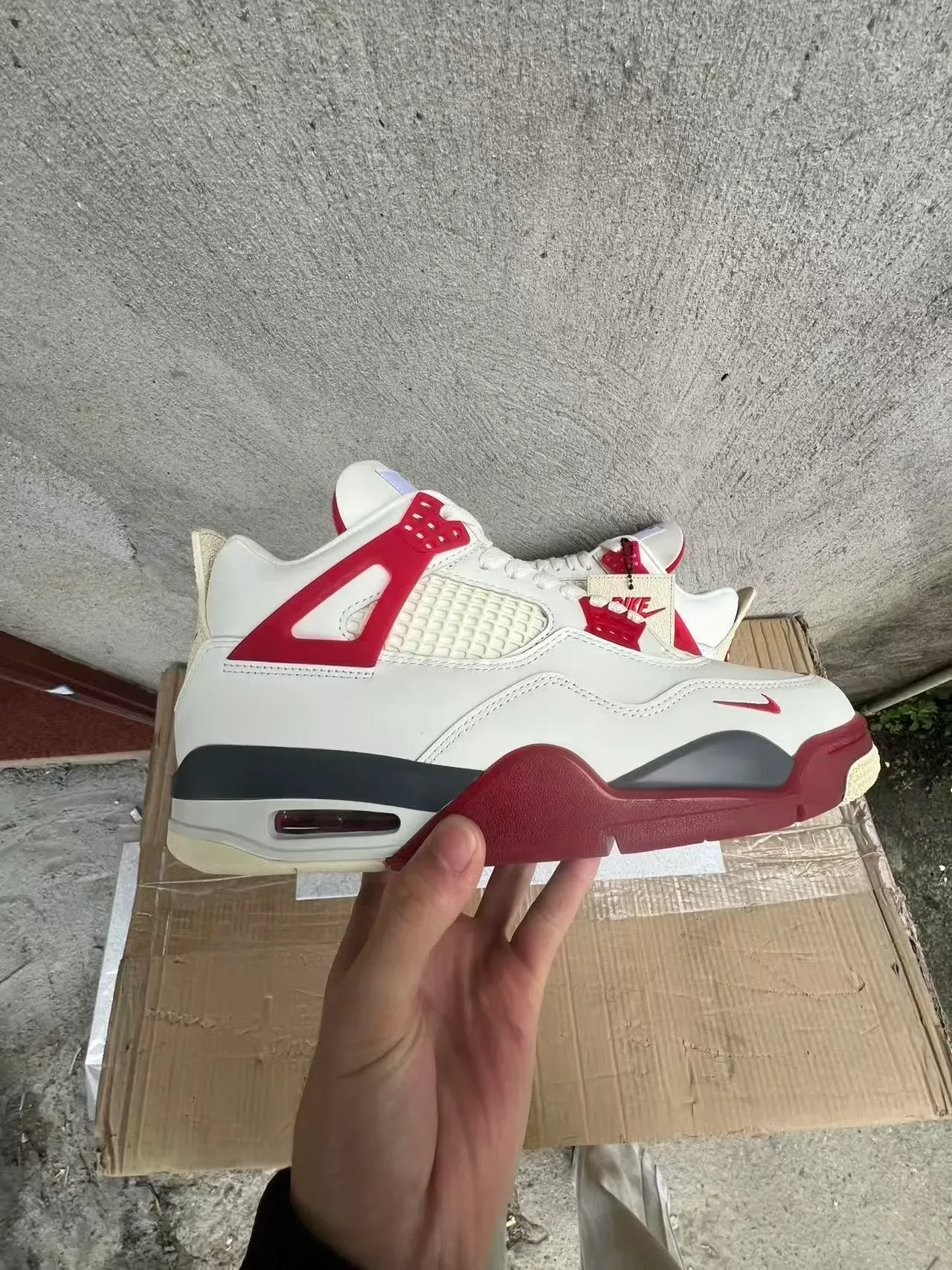 Nike Air Jordan 4 White Red Basketball Shoes 6