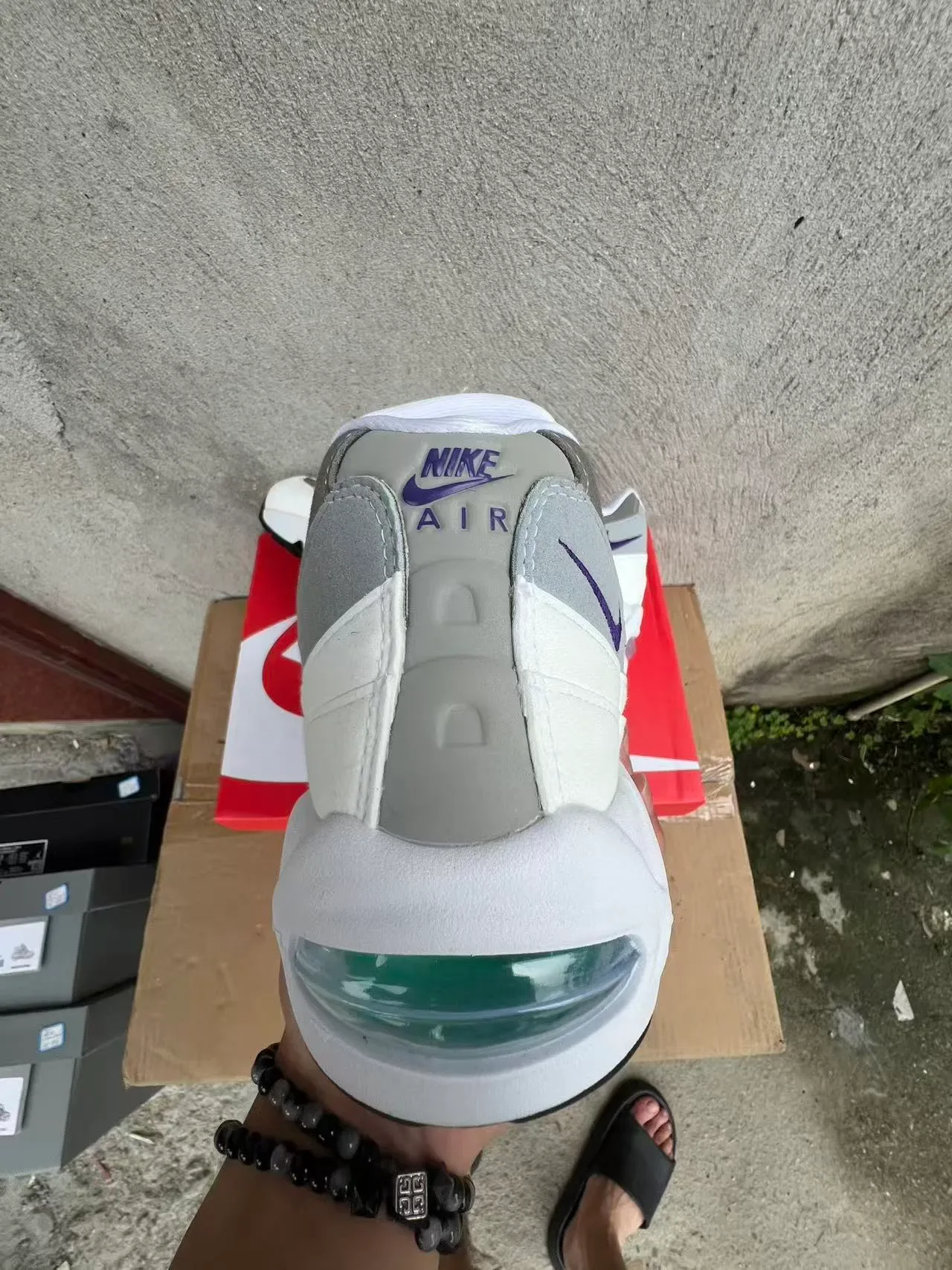 Nike Air Max 95 White Gray Purple Lifestyle Sneakers 8