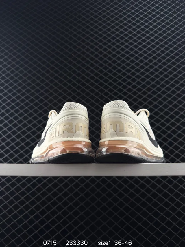 Nike Air Max Beige Black Low-Top Mesh Upper Running Shoes 4