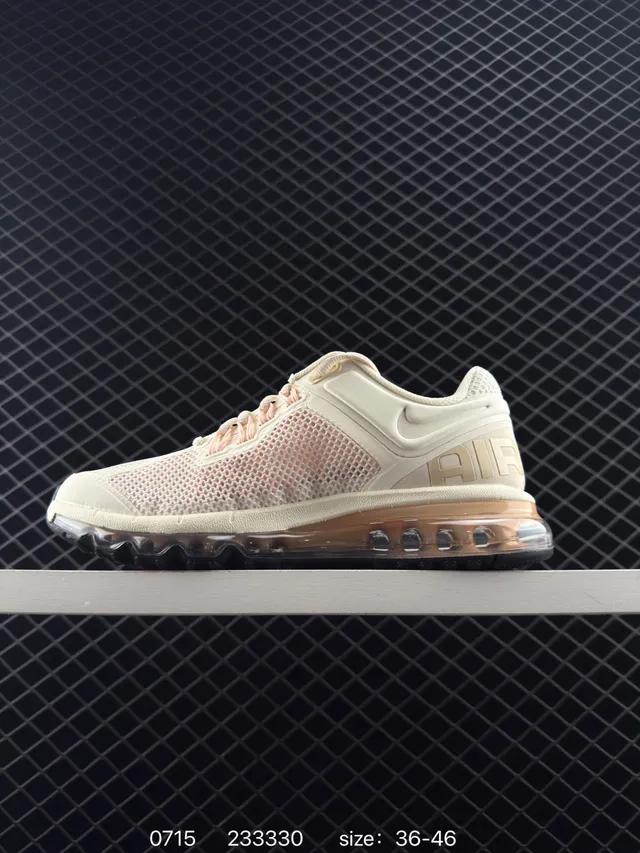 Nike Air Max Beige Black Low-Top Mesh Upper Running Shoes 6